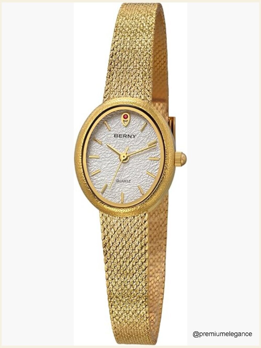 Elegant Oval Wrist Watch, Small Ladies Quartz, 3ATM Waterproof Stainless Steel